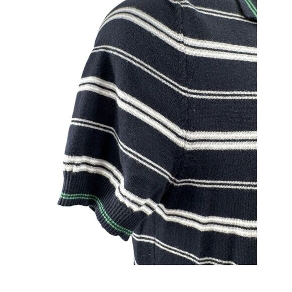 Benetton Red Striped Polo Shirt Men’s Small Italy Knit Retro Y2K Preppy - Picture 3 of 9